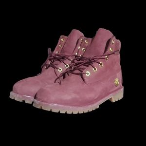 Timberland burgundy youth 6.5 shoes